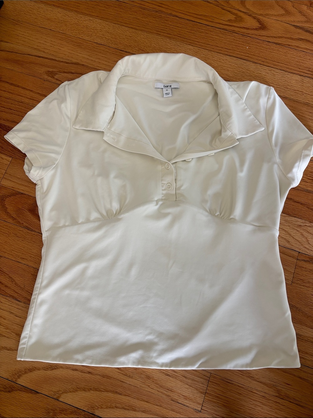 Bar III Cream Short-Sleeve Polo Top